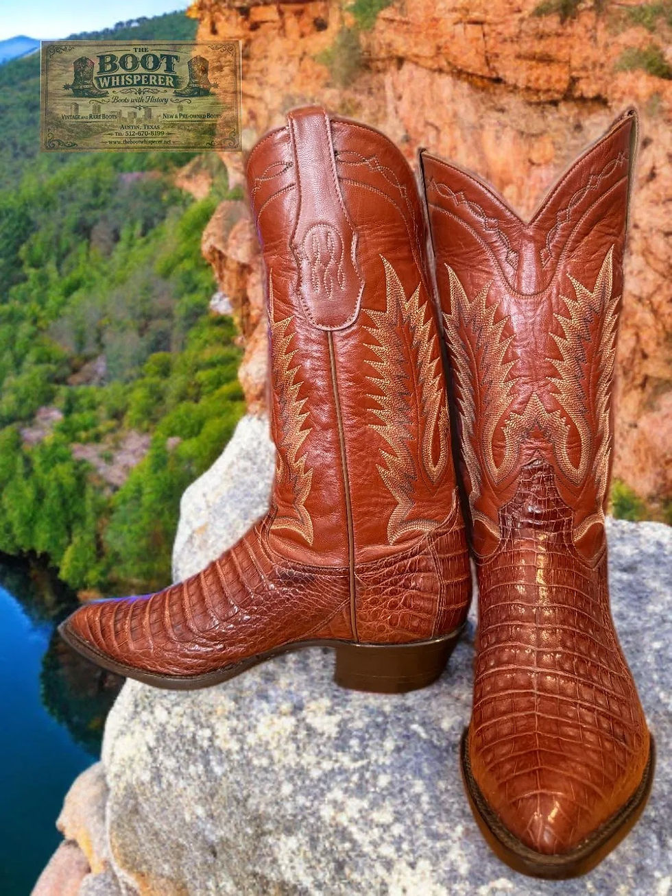 Thumbnail: Tony Lama Carmel Fucus Caiman Ultra Belly Size 10-D Magnificant 1218-21996