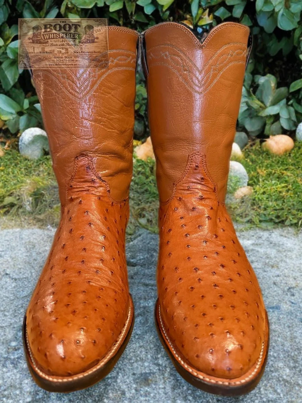 Justin Boots Full Quill Ostrich Roper Cognac 3186 Size 12-D Amazing! 1326-11752