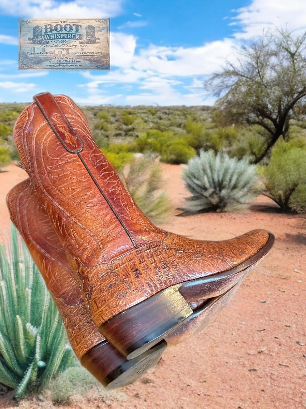 Thumbnail: T. O. Stanley Carmel Handmade Custom Pre-Ban Horn Back Lizard 10.5-D 1198-40000