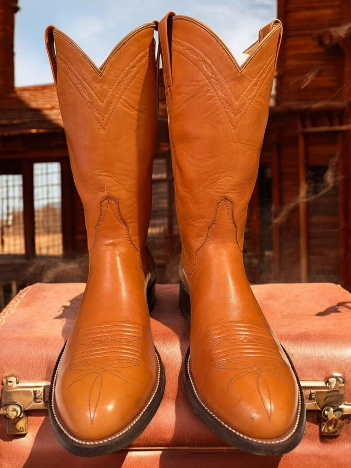 Thumbnail: M.L. Leddy Handmade Custom Boots Pumpkin Safari ELEPHANT 9-B EXTRAS!! 512-15870