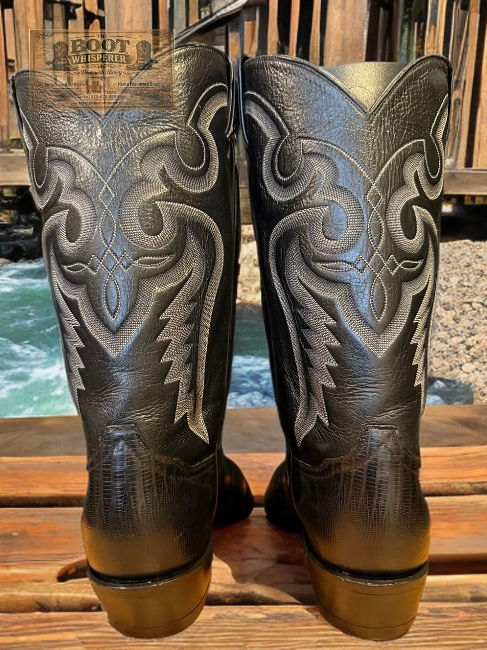 Thumbnail: Tony Lama GOLD LABEL Vintage Black 8539 Tegu Lizard 9-EE Outstanding 1168-2500