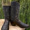 Thumbnail: Justin Boots Pre-Ban Chocolate Sea Turtle Style P7304 Size 10-D WOW! 1095-40000