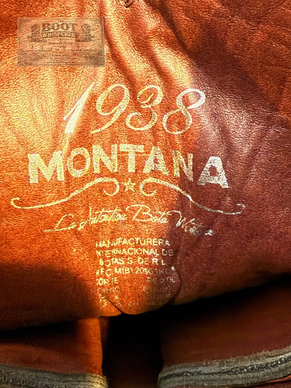 Thumbnail: Montana 1938 Black Caiman Belly Crocodile Brand New! Size 9-E 1187-19829