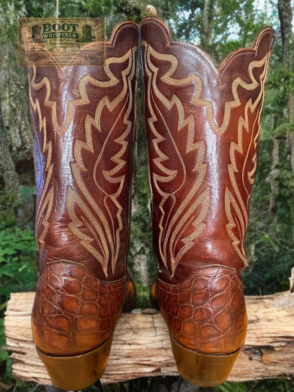 Thumbnail: Justin Boots Brown Bias Cut American Alligator S8862 13-B Remastered 1212-45696