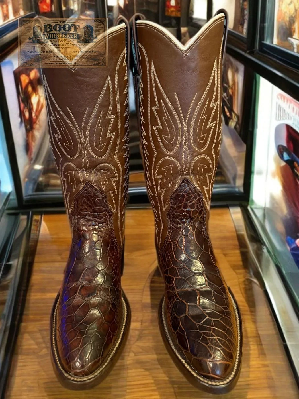 Nocona Boots H6528 Chocolate PRE-BAN Sea Turtle Size 6-B Time Capsule 1216-26043