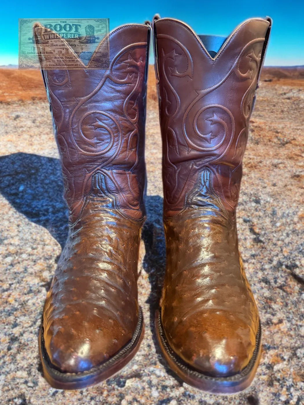 Lucchese El Paso Brn Label Brown Full Quill Ostrich L6968.54 Size13-D 1400-20000