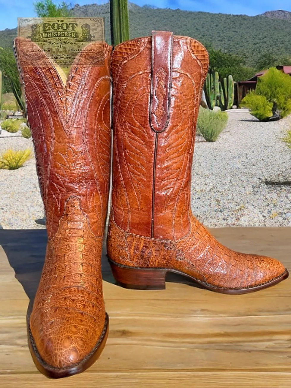 Thumbnail: T. O. Stanley Carmel Handmade Custom Pre-Ban Horn Back Lizard 10.5-D 1198-40000