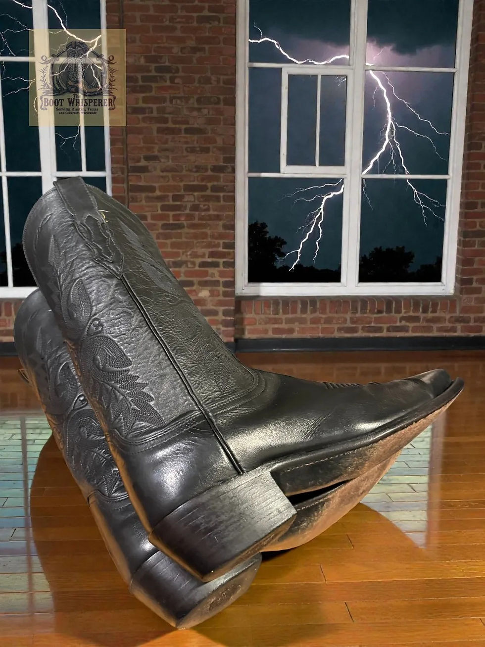 Thumbnail: Lucchese 1883 Classic Black Santini Goat N4501.54 Sz 9-B NICE! 1142-12614