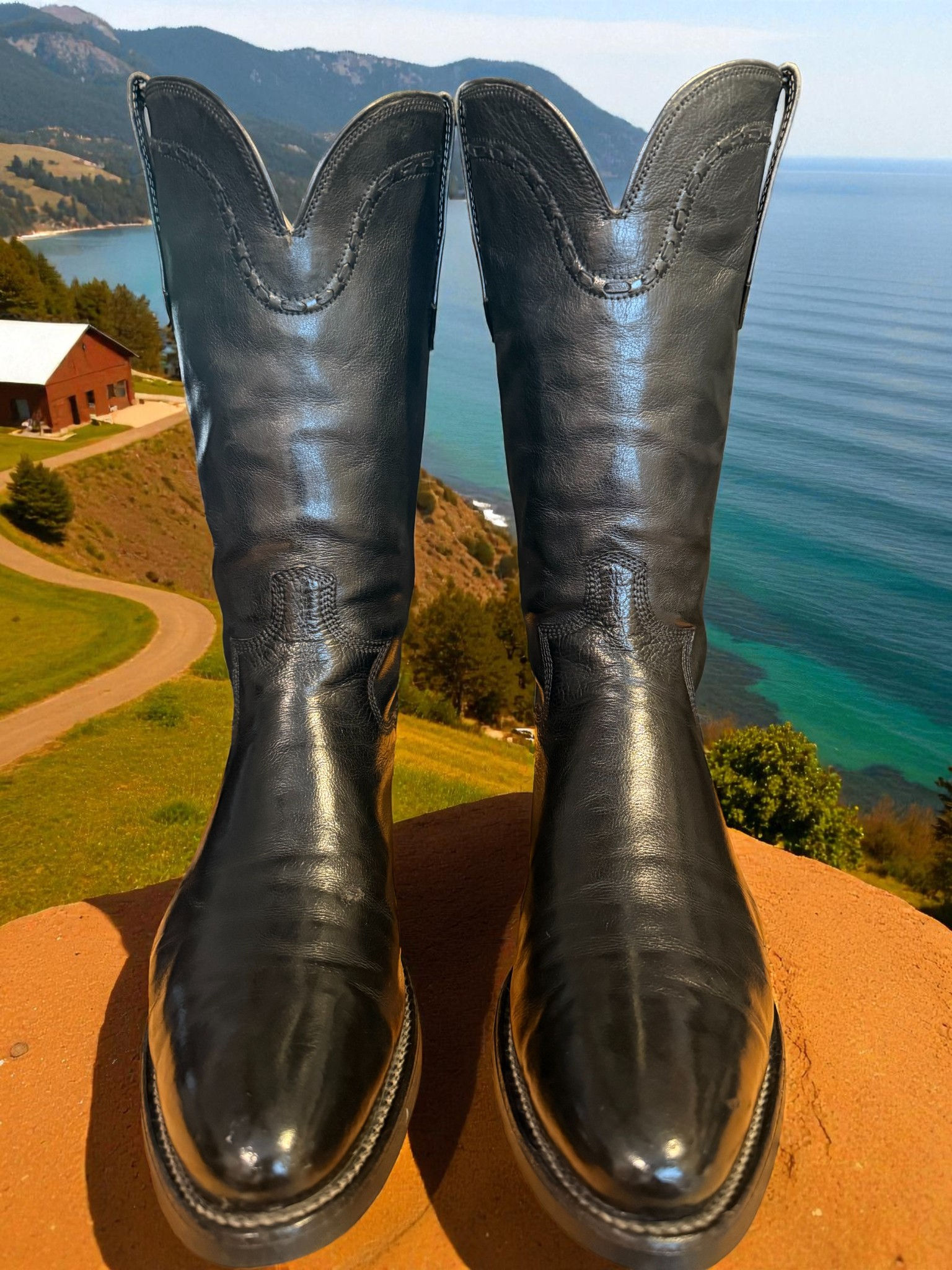 Paul Bond Pure Custom Black Calfskin with Vibram Soles 10-D NICE! 1022-21861