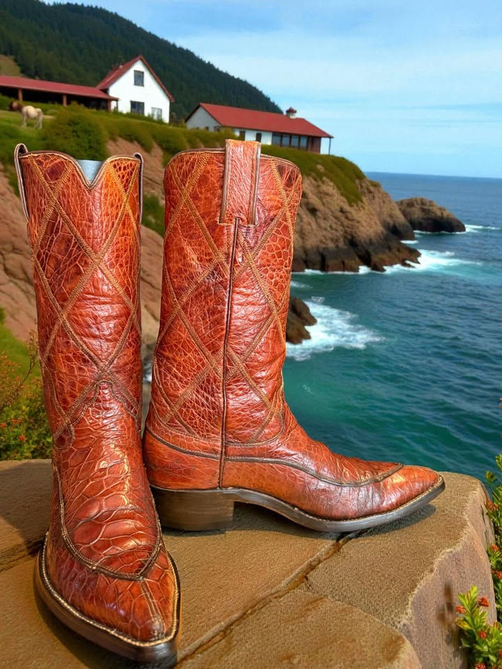 Thumbnail: Justin Womens Vintage Full PRE-BAN Sea Turtle Y6423 Size 8-A WOW! 1008-42811