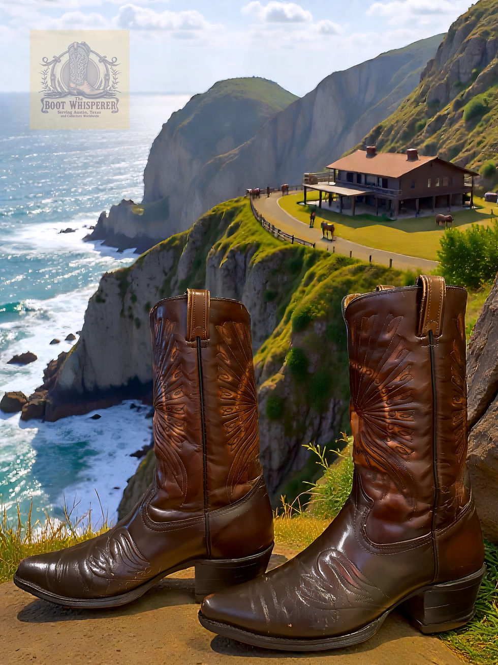 Thumbnail: Texas Boots VINTAGE Brown Goat M96 Starbird Burst Size 10.5-D 1112-12368