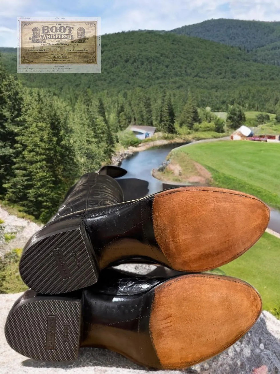 Thumbnail: Lucchese Handmade El Paso 1991 Am Black Alligator Bias Cut L6308 13-D 1202-10610