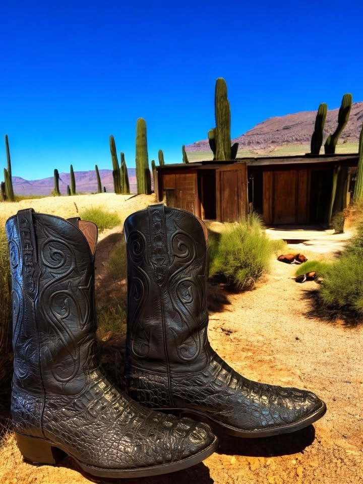 Thumbnail: Black Jack Custom AM Gator Head Cut Midnight 806 Size 10.5-D AWESOME! 828-28686