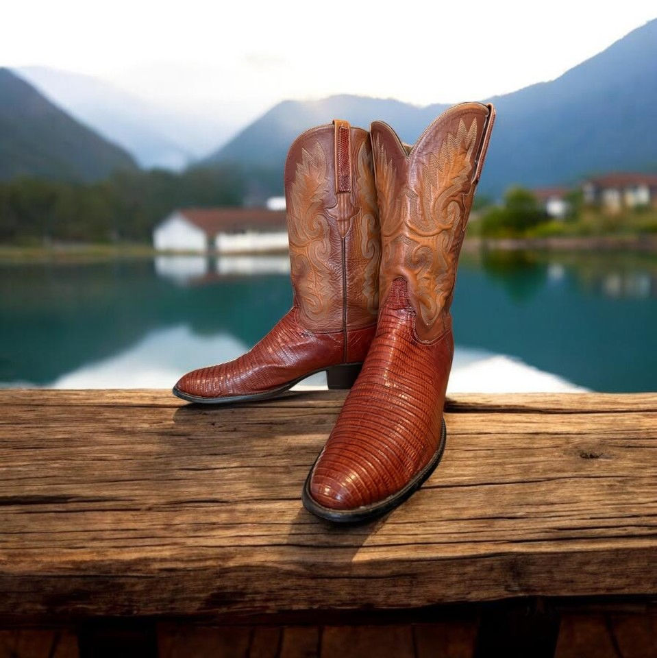 Thumbnail: Lucchese Classics Handmade Exotic Tegu Lizard L1210.64 11-C Stunning! 359-22015