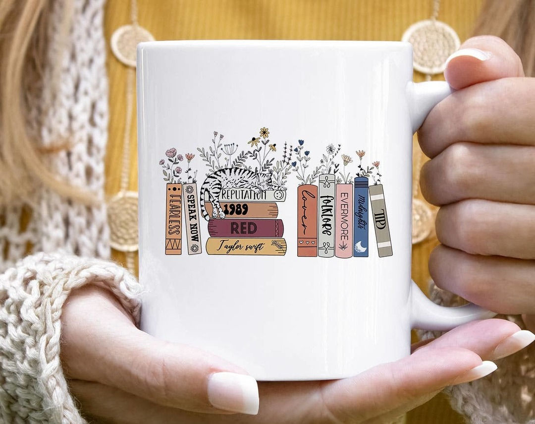 Taylor Inspired Albums As Books - Eras Coffee Mug