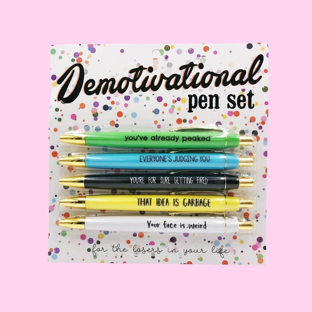Demotivational Pen Set (christmas gift, funny stocking stuffer