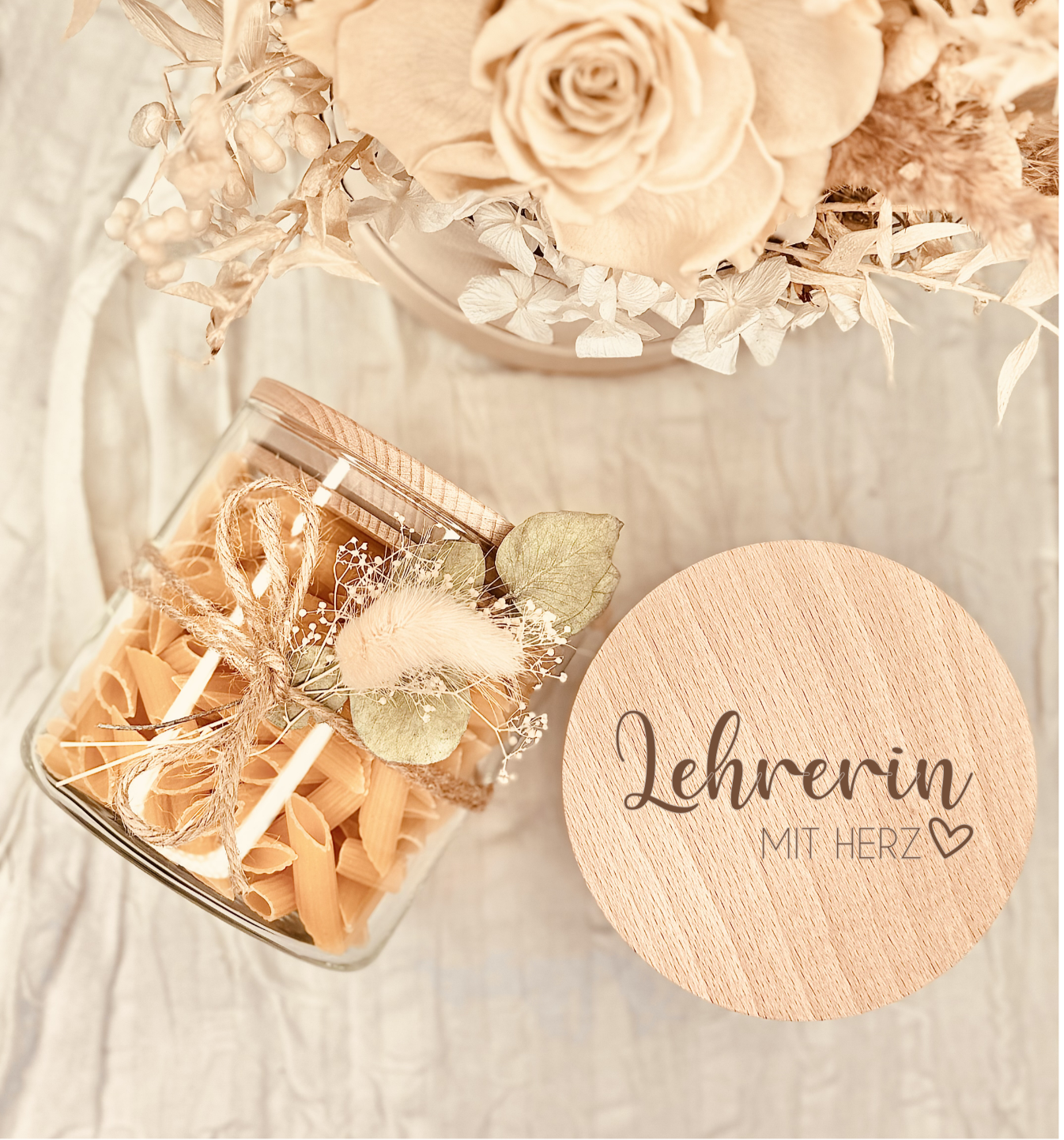 Abschiedsgeschenk Lehrerin, Vorratsglas mit Gravur