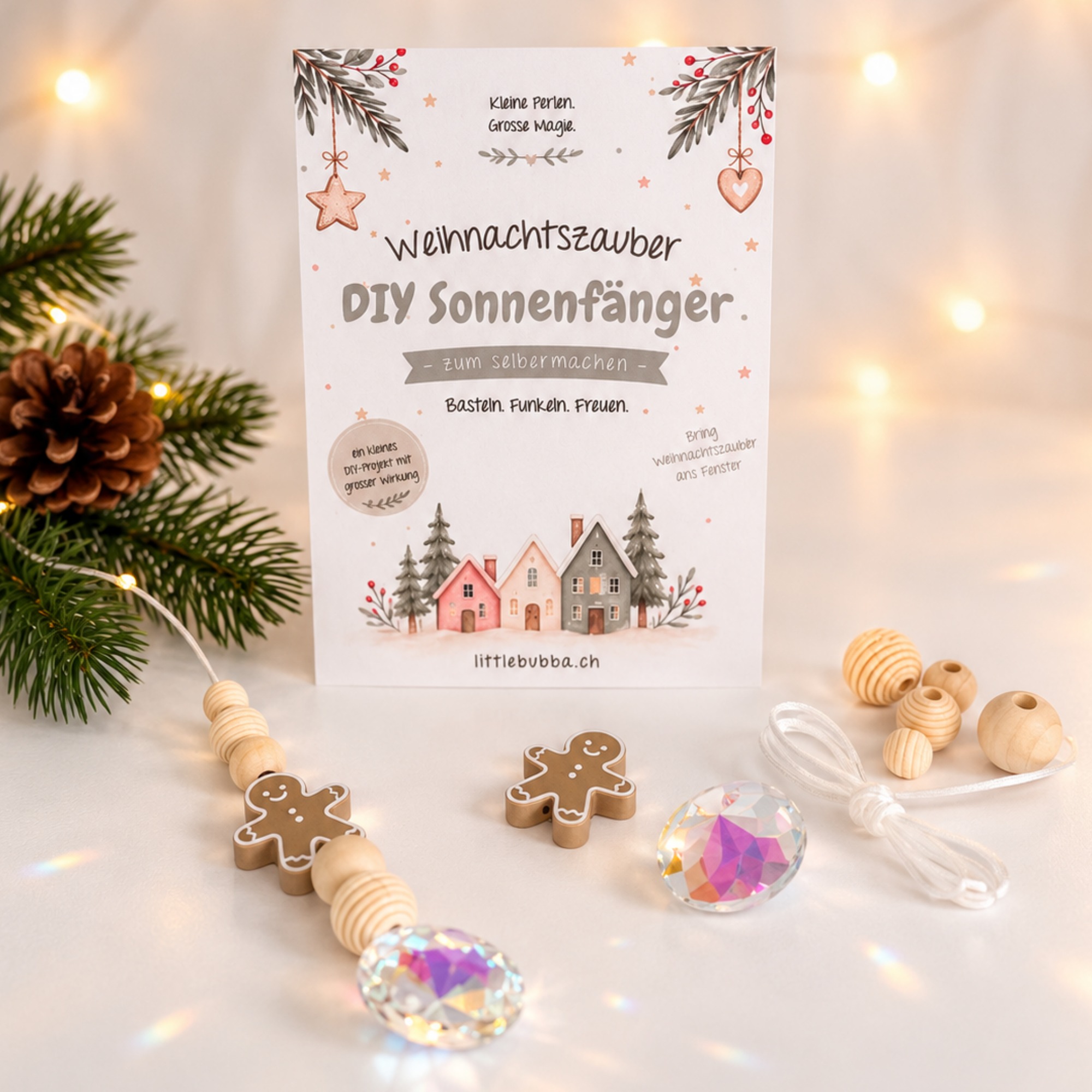 DIY Sonnenfänger Bastelset Weihnachten – süsse Idee zum Adventskalender Befüllen