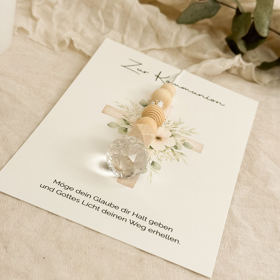 Miniaturbild: Sonnenfänger Kreuz floral  - Geschenkidee zur Kommunion