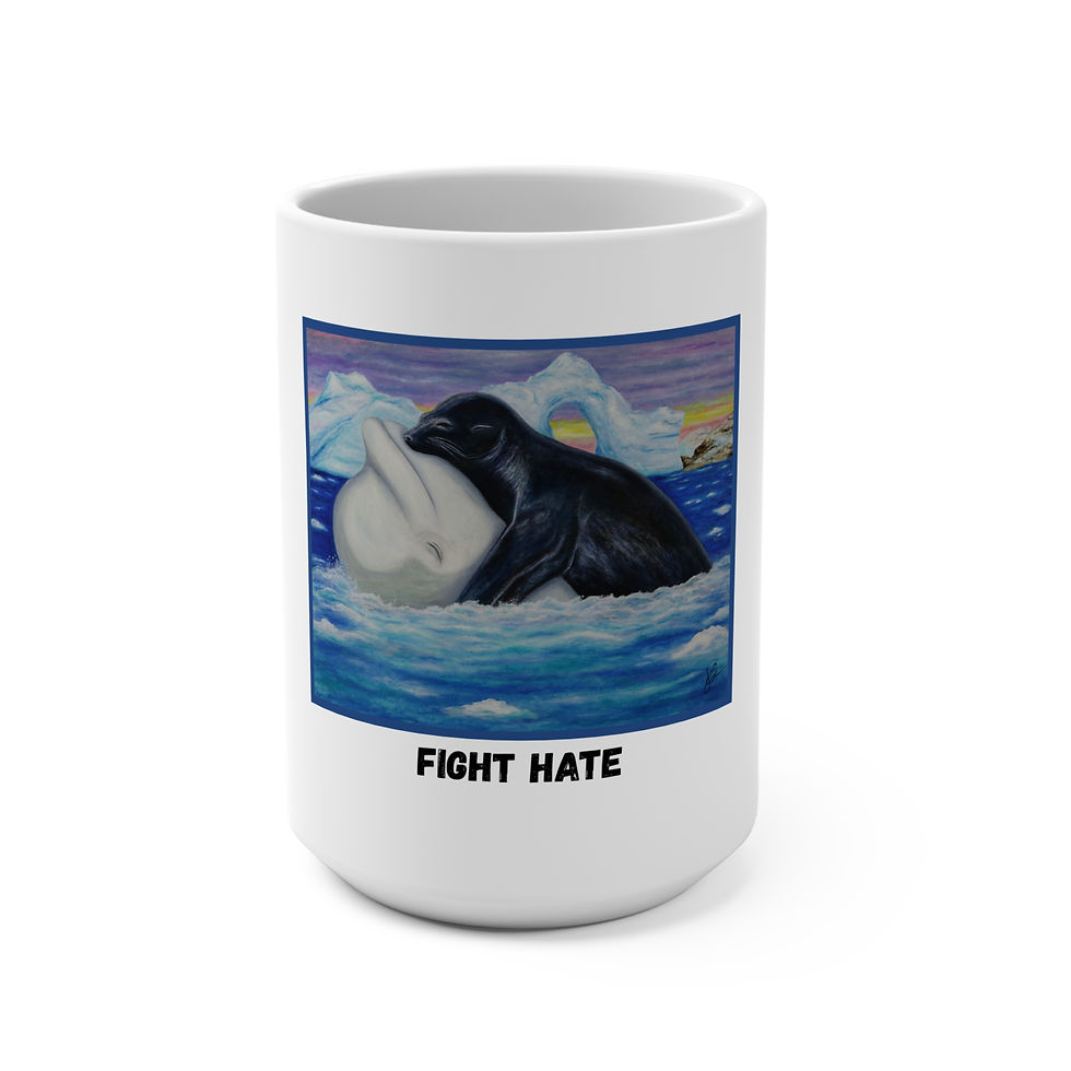 Thumbnail: Whale and Seal in Love coffee mug