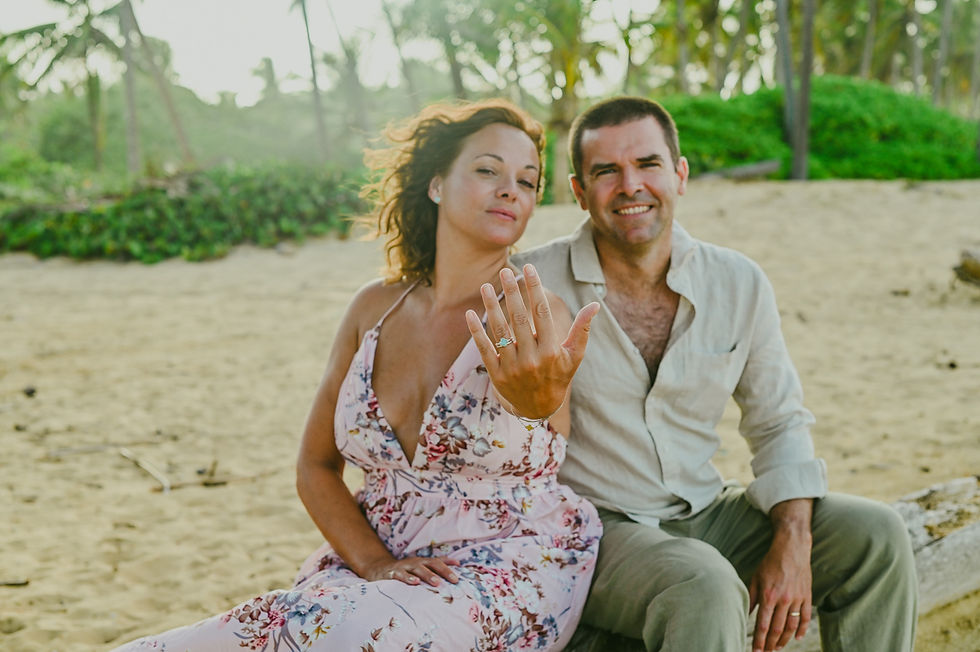 Bride showing her wedding ring after a vow renewal ceremony in Punta Cana