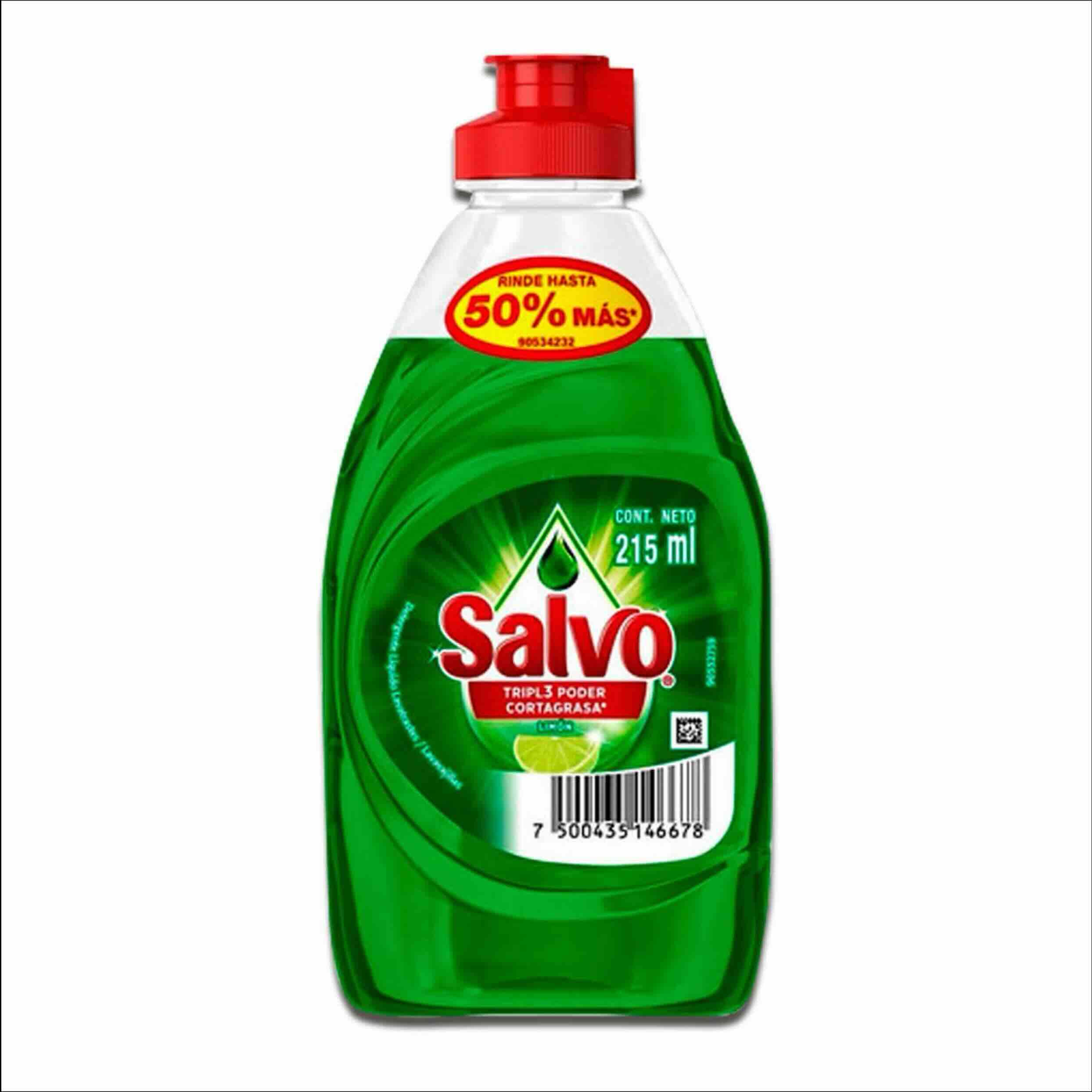 Salvo detergente líquido lavatrastes 215ml