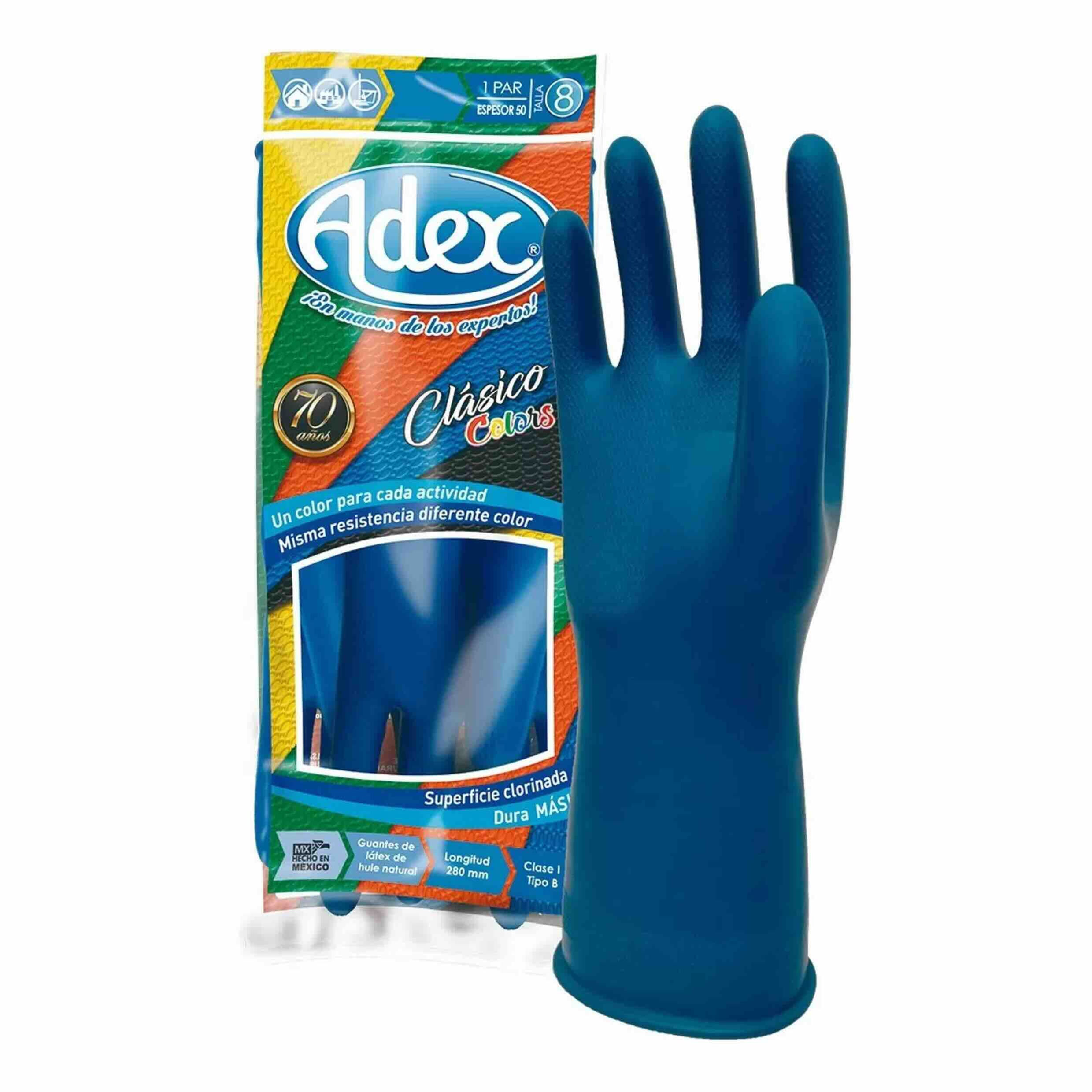 Adex guantes de látex clásico colors 1par