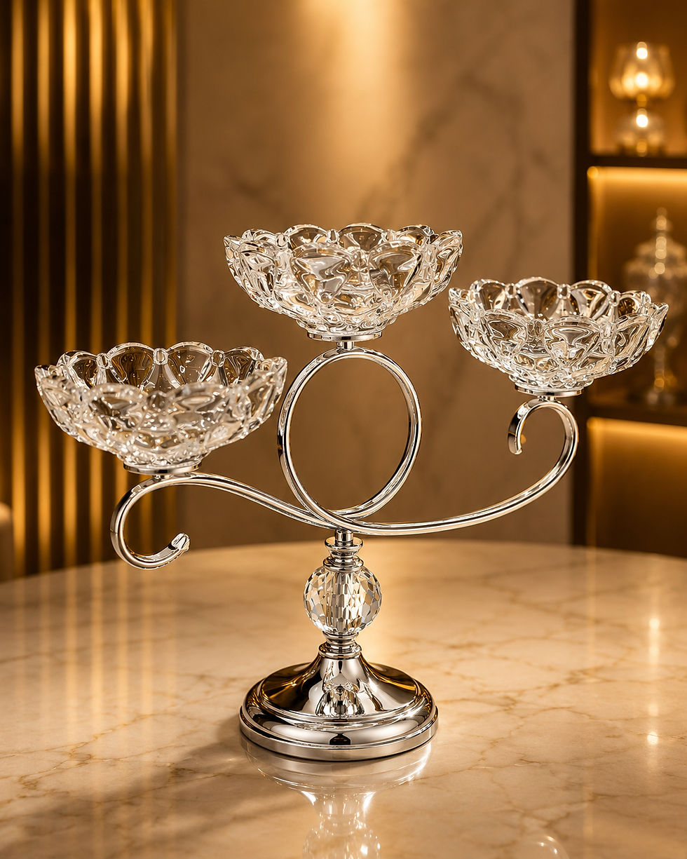Thumbnail: AB-28 Three Tier Tray – Gold & Silver