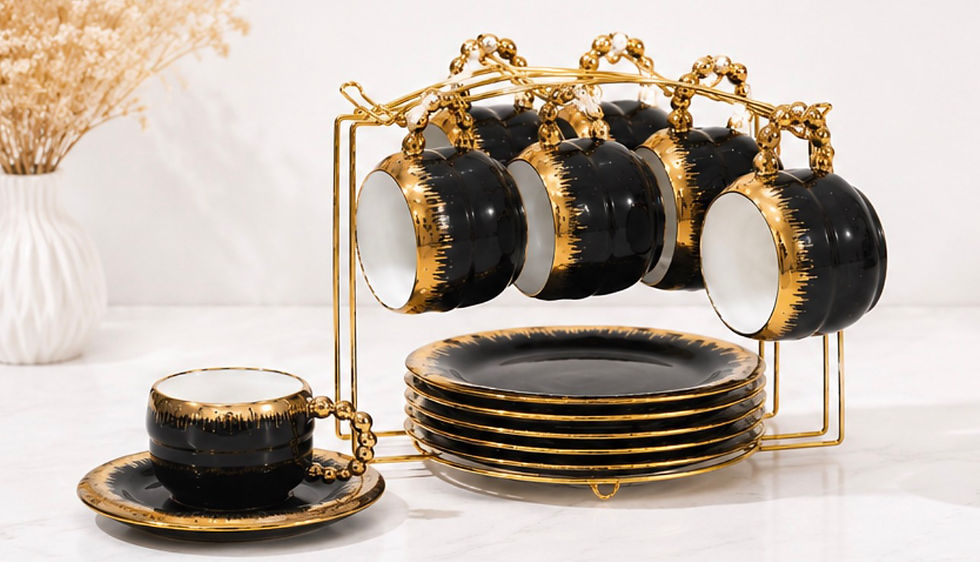 Thumbnail: 13-Piece Turkish Coffee Cup Set with Stand