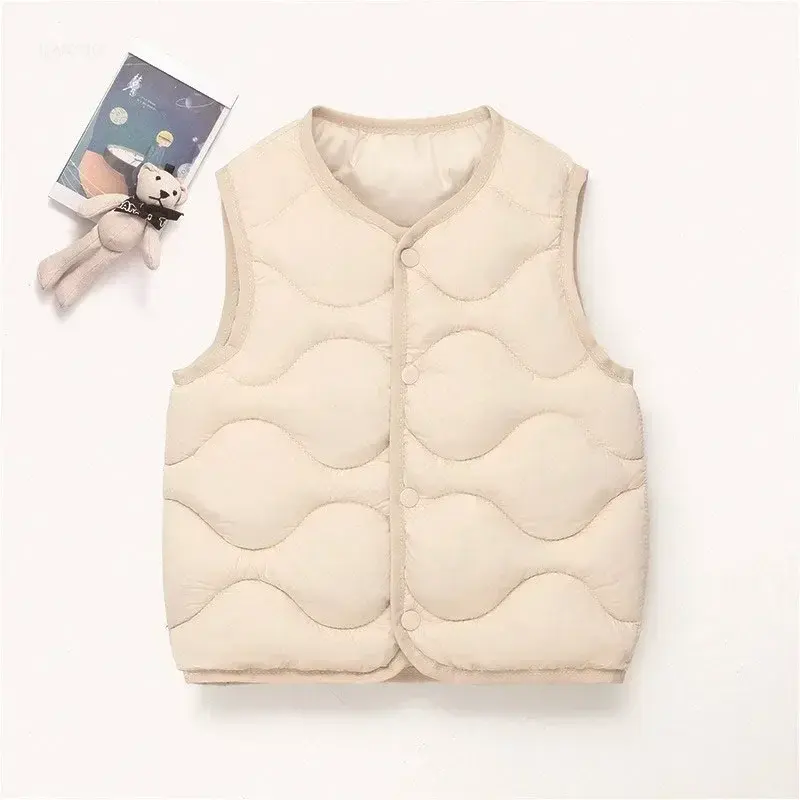 Thumbnail: New Children Warm Cotton Vest Fashion Solid Boys Girls Baby Toddler Autumn Winte