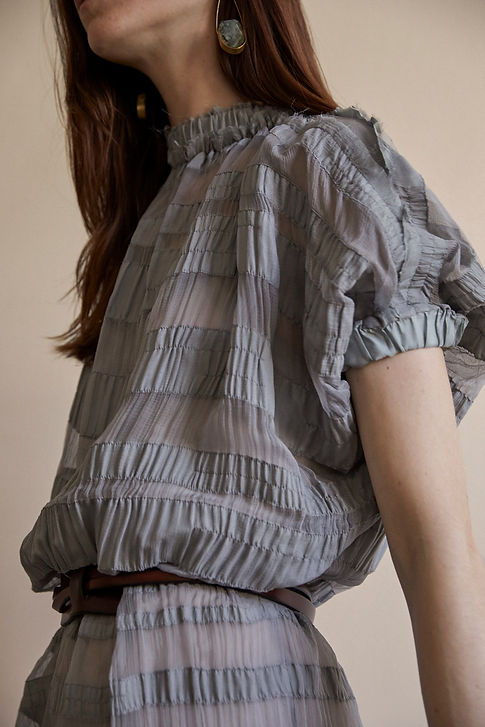 Ruched Silk Chiffon Banded Dress