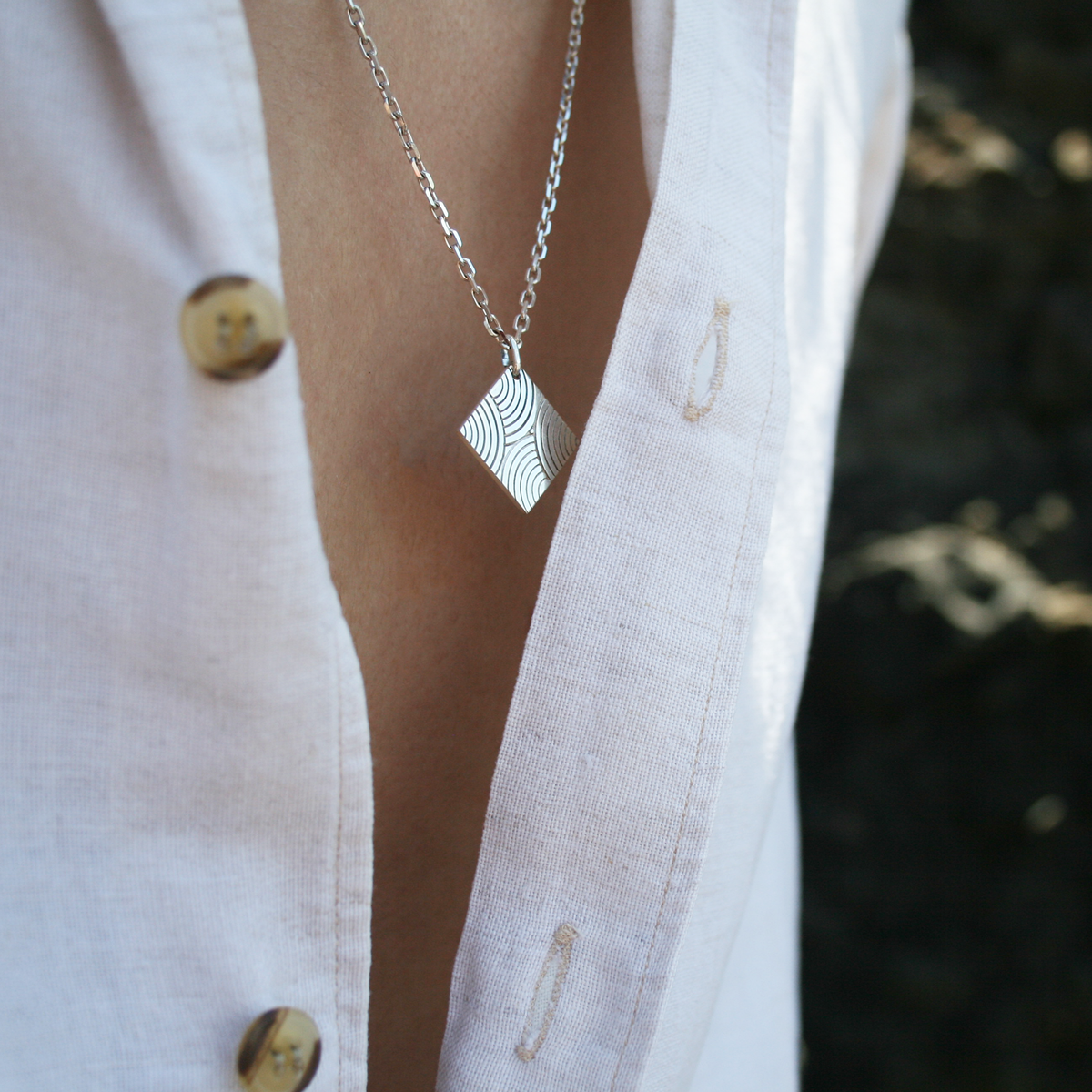 Collier Écho argent 925 Lava Bijou artisanal unisexe