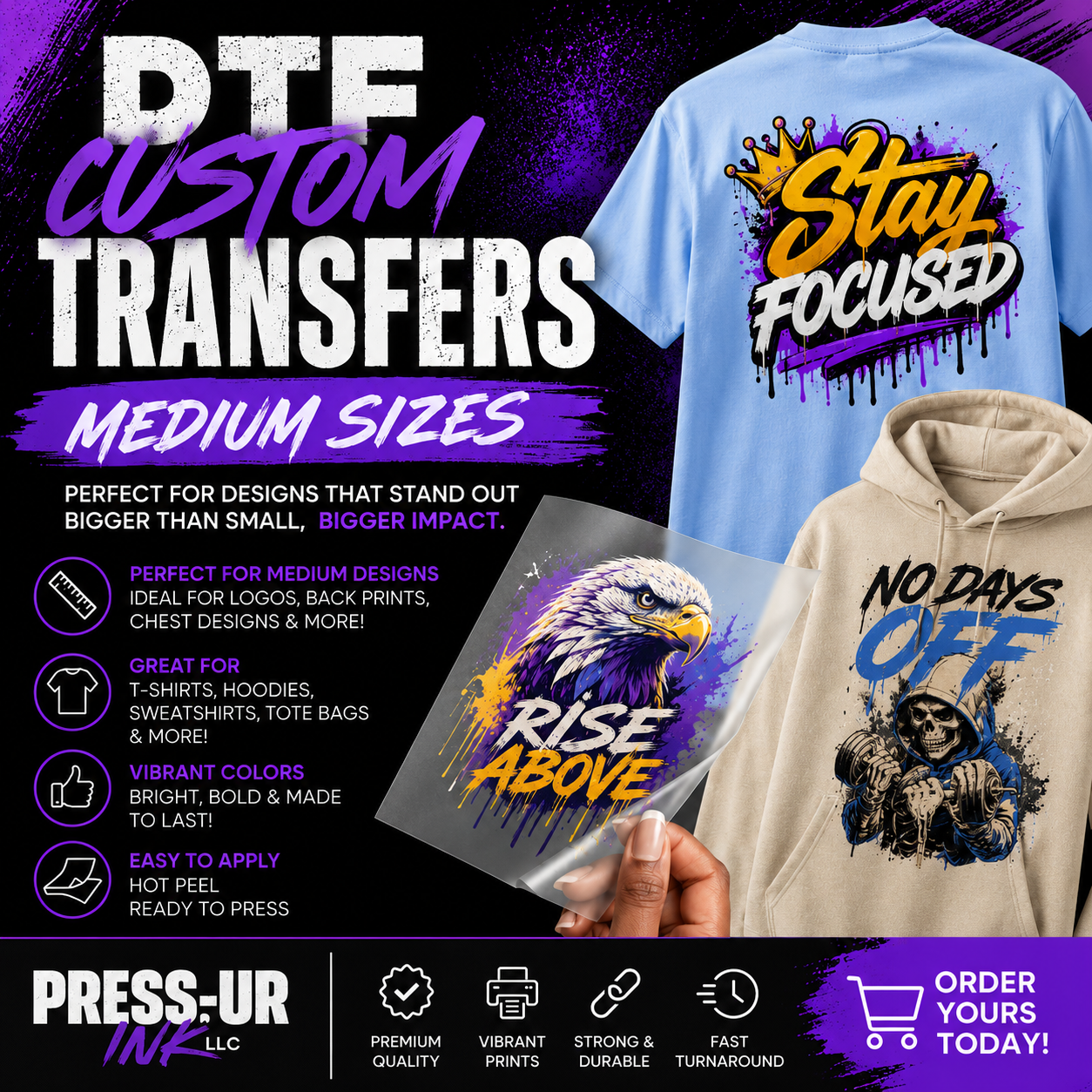 Custom DTF Transfer | Ready To Press | Medium Sizes