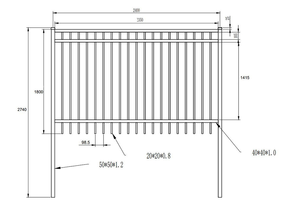 Thumbnail: 8' x 6' Flat Top Fence Panel