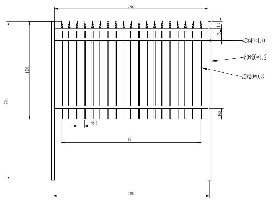 Thumbnail: 8' x 5' Spear Top Fence Panel