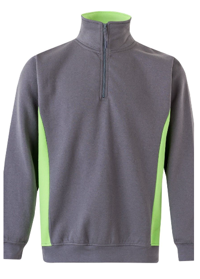 105704 Sudadera bicolor con media cremallera