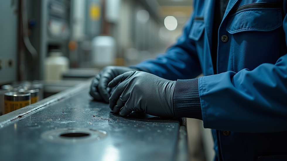 Plano detalle de tejido resistente y costuras reforzadas en uniforme industrial