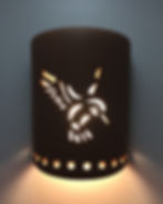 Thumbnail: Medium Cylinder Wall Sconce with Hummingbird Design and Hole Necklace
