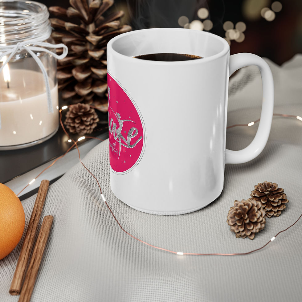 Miniatura: Shake by Samantha Ceramic Coffee Mug — 11oz & 15oz Inspirational Pink Logo