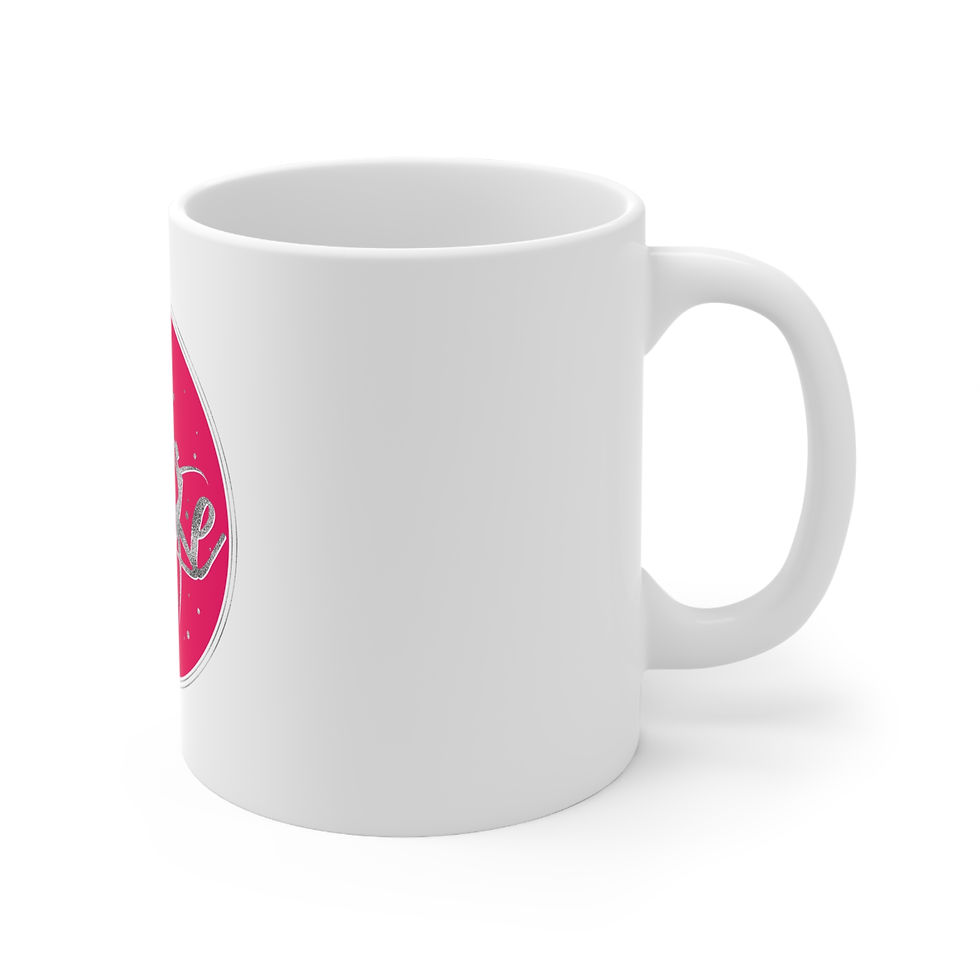 Miniatura: Shake by Samantha Ceramic Coffee Mug — 11oz & 15oz Inspirational Pink Logo