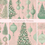 Thumbnail: Elegant Digital Christmas Tree Paper - Pinks and Greens