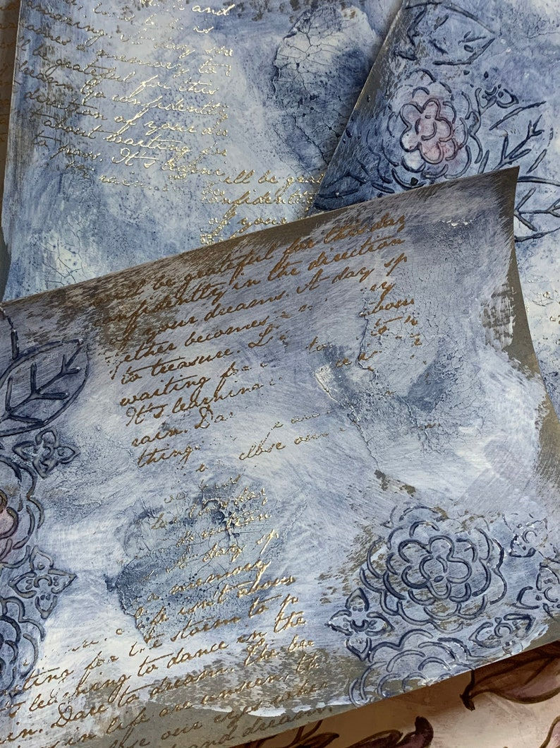 Miniature : Winter Blues Art Mixed Media Page Kit
