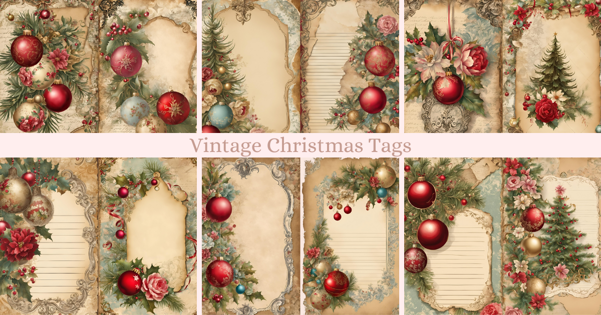 Vintage Christmas Tags Journal Paper
