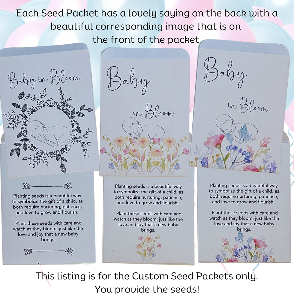 Thumbnail: Baby Shower Favors Customized Seed Packets 