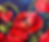 painting of red poppies on blue on a wall behind a yellow lounge scene 