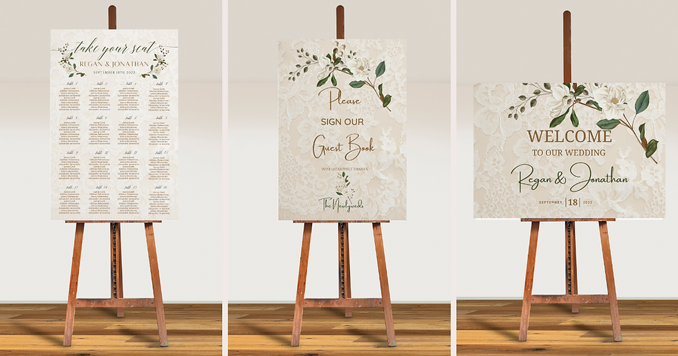 Miniature : Vintage Lace Rose Wedding Template Bundle