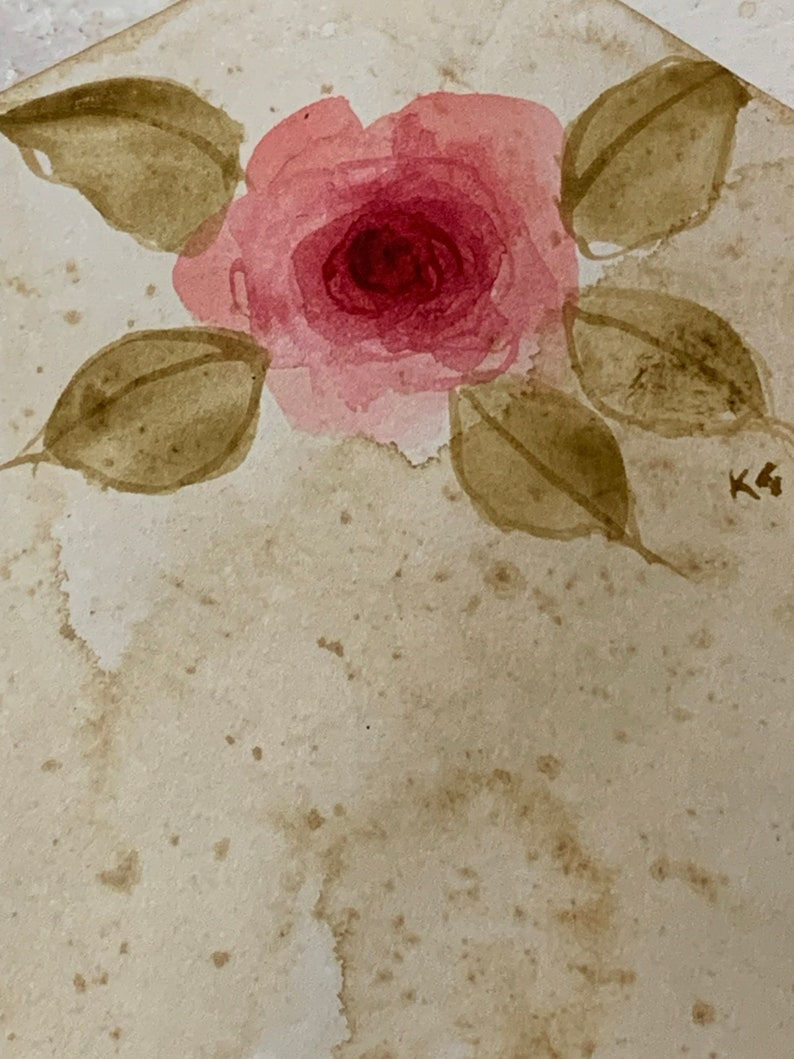 Hand Painted Rose Tags