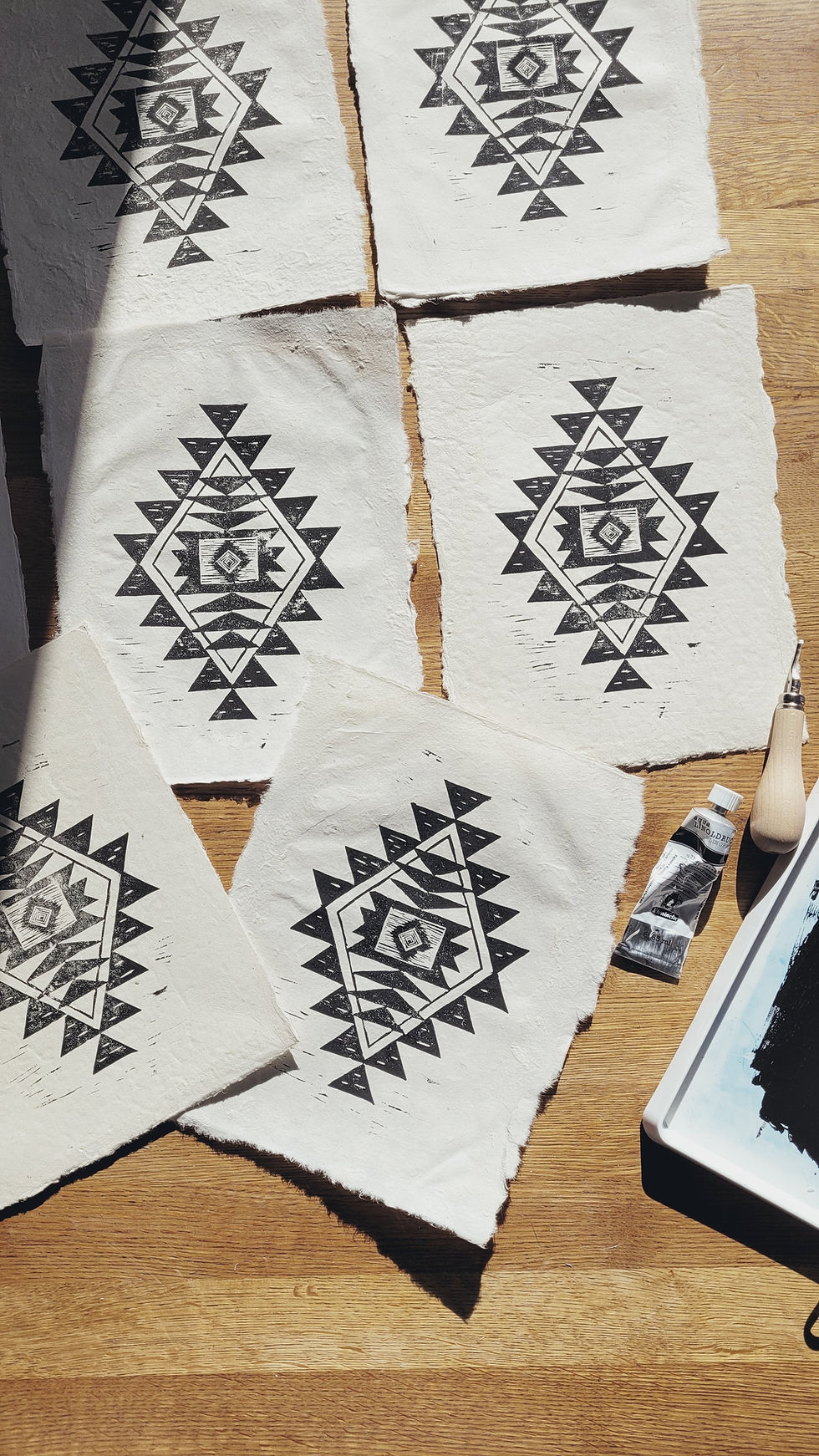 Miniature : Linogravure . Navajo
