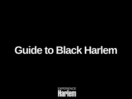 Guide to Black Harlem 2020