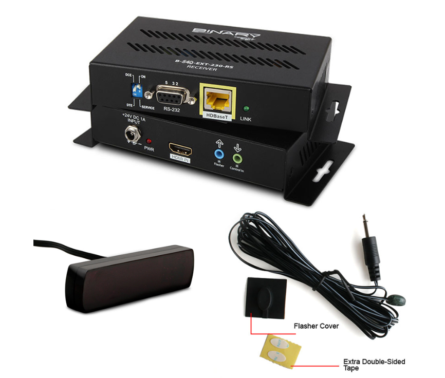 Binary™ 540 Series 4K Ultra HD HDBaseT Extender with IR, RS-232 + IR Kit